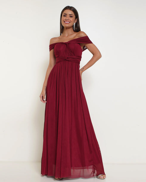 Vestido Multiformas Tule VESTIDO LONGO PETRA FINA MARSALA M